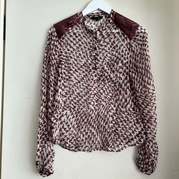 Joe’s Jeans Print Silk Sequin Blouse - Picture 2 of 7